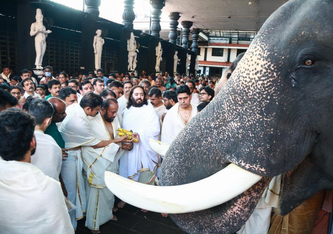अनंत अंबानी ने केरल के मंदिरों और हाथी कल्याण के लिए 18 करोड़ का दान दिया